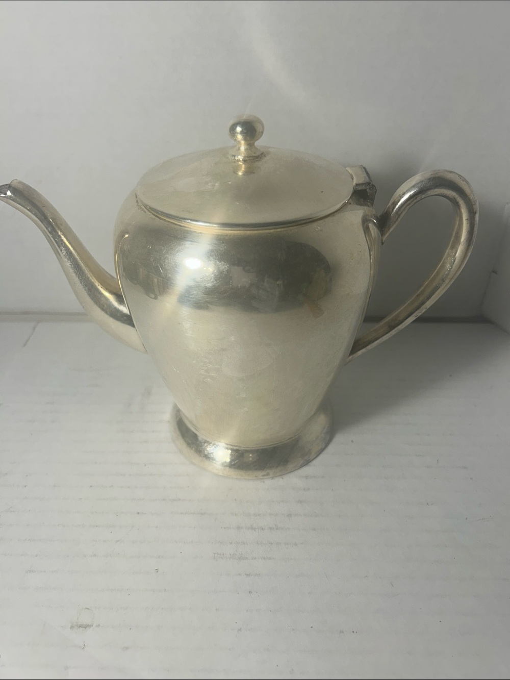 Silver on Copper Vintage Teapot. 6 inches